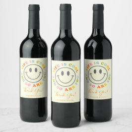 Rótulo De Garrafa De Cerveja A Vida É Legal Feliz Rosto Sorridente Emoji