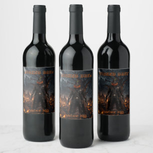 Rótulo De Garrafa De Cerveja Abóbora Assustadora de Halloween Xerife Cowboy Rel