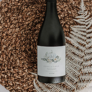 Rótulo De Garrafa De Cerveja Abóbora Verde Outono Branco "Encontre o Amor"