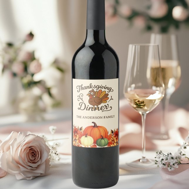 Rótulo De Garrafa De Cerveja Abóboras de peru jante de ação de graças (Criador carregado)