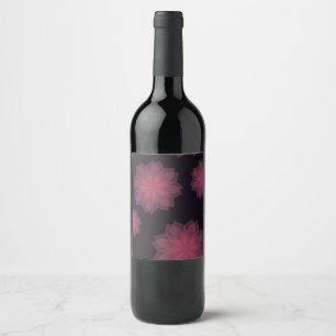 Rótulo De Garrafa De Cerveja Abstração de flores rosa, legal, moderna e moder