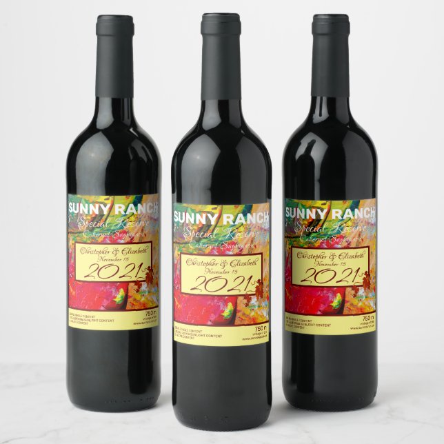 Rótulo De Garrafa De Cerveja Abstrato da Paleta de Artistas Cheerful (Garrafas)