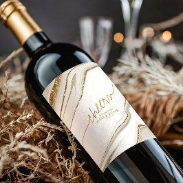 Rótulo De Garrafa De Cerveja Abstrato Glitter Strata Cheers Ivory ID903