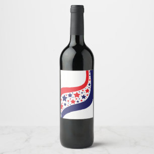 Rótulo De Garrafa De Cerveja Abstrato Patriótico Ondulado
