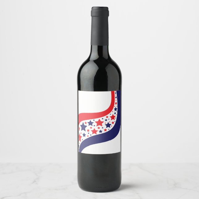 Rótulo De Garrafa De Cerveja Abstrato Patriótico Ondulado (Frente)