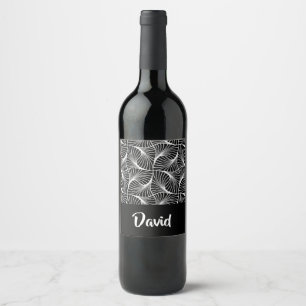 Rótulo De Garrafa De Cerveja Abstrato preto e branco monocromático