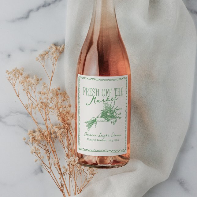 Rótulo De Garrafa De Cerveja Acabado de Sair do Mercado Chuveiro de Noiva Verde (Criador carregado)