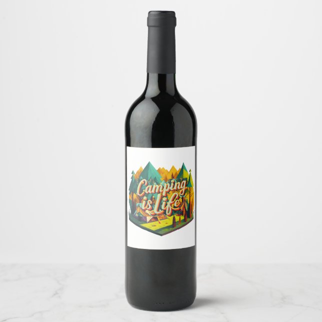 Rótulo De Garrafa De Cerveja Acampamento é Vida (Frente)