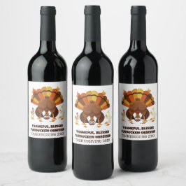 Rótulo De Garrafa De Cerveja Ação de Graças engraçada de Turducken