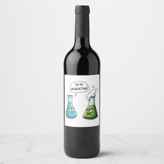 Rótulo De Garrafa De Cerveja Acho que está exagerando na ciência do Nerd. (Frente)