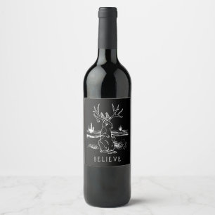 Rótulo De Garrafa De Cerveja Acredite em Jackalope Cryptid Rabbit Bunny Roupa