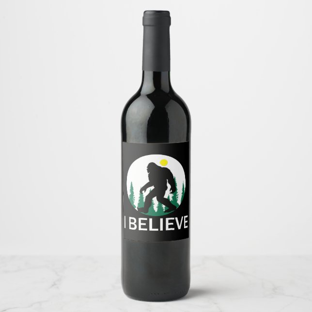 Rótulo De Garrafa De Cerveja Acredito em Pé Grande (Frente)