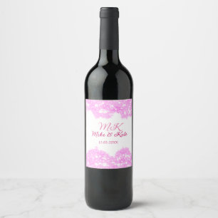 Rótulo De Garrafa De Cerveja Adicionar cor-de-rosa nome do casal data monograma