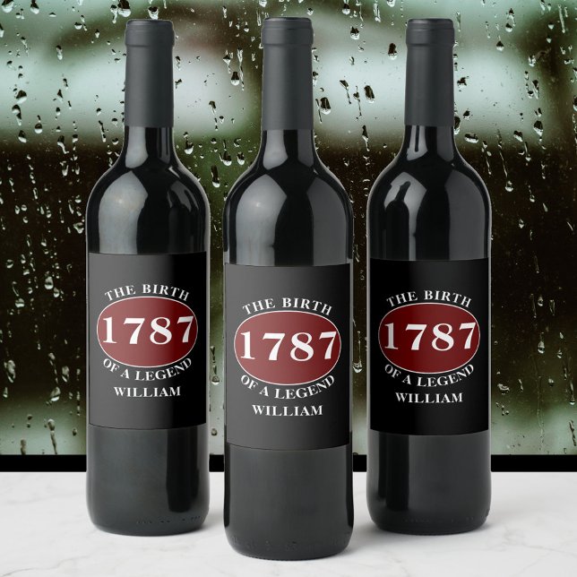 Rótulo De Garrafa De Cerveja Adicionar Nome E Ano Aniversário Preto (Criador carregado)