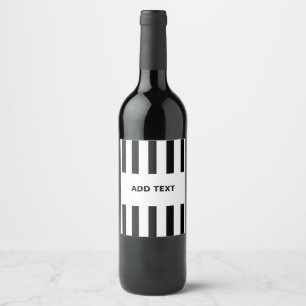 Rótulo De Garrafa De Cerveja Adicionar seu texto preto e branco