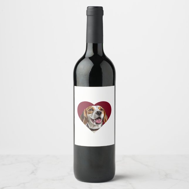 Rótulo De Garrafa De Cerveja Adorable Beagle in Heart Shape Design (Frente)
