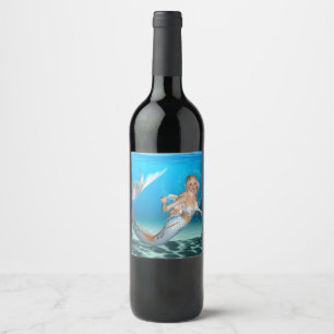 Rótulo De Garrafa De Cerveja Adorável Sereia