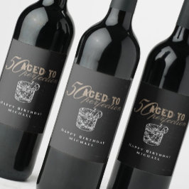 Rótulo De Garrafa De Cerveja Aged to Perfection Whiskey 50th Birthday Party