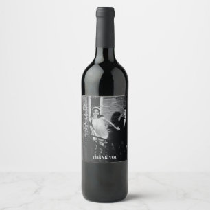 Rótulo De Garrafa De Cerveja Agradecimento de Casamento Minimalista Moderno com