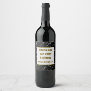 Rótulo De Garrafa De Cerveja Agradecimento Empresarial Dourado e Preto Profissi