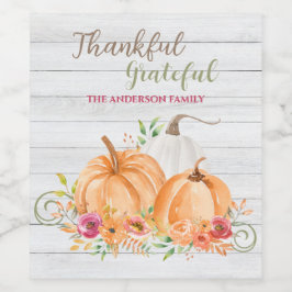 Rótulo De Garrafa De Cerveja Agradeço muito | Abate de outono Aquarela