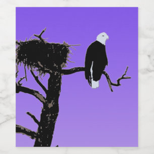 Rótulo De Garrafa De Cerveja Águia Balda no Sunset - Arte Original da Vida Sel