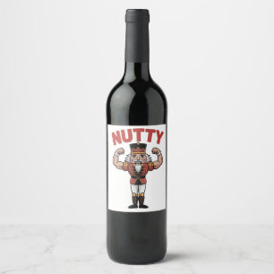 Rótulo De Garrafa De Cerveja Alegre Quebra-Nozes de Natal Fitness Natural Nuty 