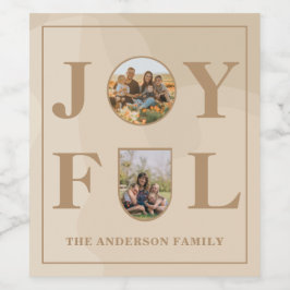 Rótulo De Garrafa De Cerveja Alegria | Arca bege Minimalista Moderna - Duas Fot