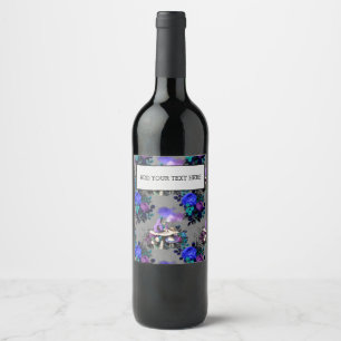 Rótulo De Garrafa De Cerveja Alice no País das Maravilhas das Flores Fumantes