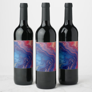 Rótulo De Garrafa De Cerveja "Alquimia das Correntes" - Um Abstrato Colorido