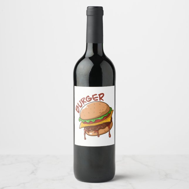 Rótulo De Garrafa De Cerveja Amantes de Burger (Frente)