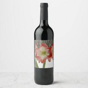 Rótulo De Garrafa De Cerveja Amaryllis no Feriado Vermelho de Neve Floral de in