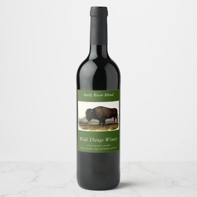 Rótulo De Garrafa De Cerveja American Bison, ou Buffalo (Bison bison) - Audubon (Frente)