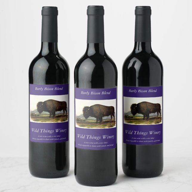 Rótulo De Garrafa De Cerveja American Bison, ou Buffalo (Bison bison) - Audubon (Garrafas)