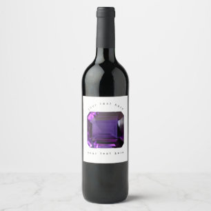 Rótulo De Garrafa De Cerveja Ametyst Gemstone Purple