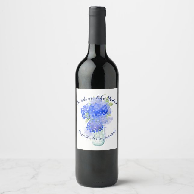 Rótulo De Garrafa De Cerveja Amigos são como Flores, oferta de citação de amiza (Frente)