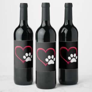 Rótulo De Garrafa De Cerveja Amor Cão Dia de os namorados Cão Cachorro
