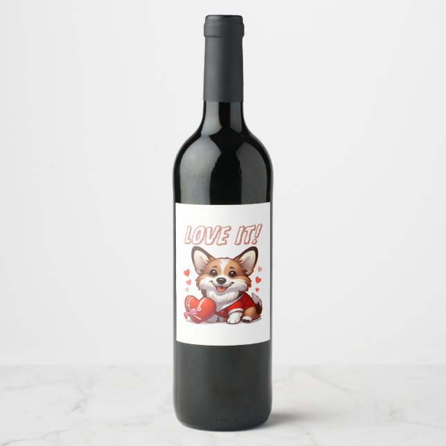 Rótulo De Garrafa De Cerveja Amor de Corgi Fofo (Frente)