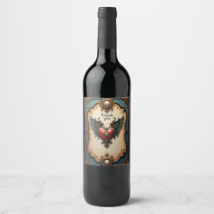 Rótulo De Garrafa De Cerveja Amor eterno, elegância surreal no estilo steampunk