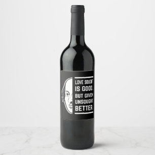 Rótulo De Garrafa De Cerveja Amor Procurado É Uma Boa Citação Shakespeare