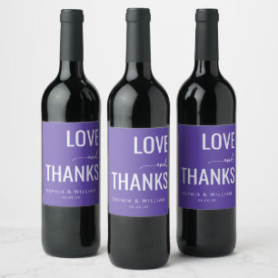 Rótulo De Garrafa De Cerveja Amor Roxo Elegante Obrigado