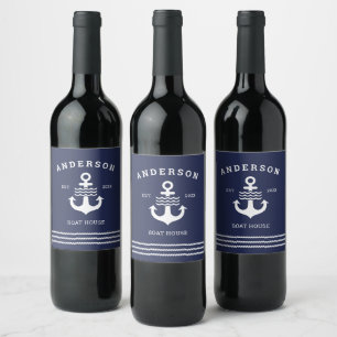 Rótulo De Garrafa De Cerveja Âncora Náutica Marítima Oceano Lago Casa