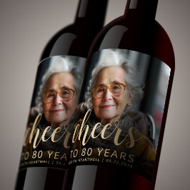 Rótulo De Garrafa De Cerveja Animadores de Fotos da Festa de aniversário 80