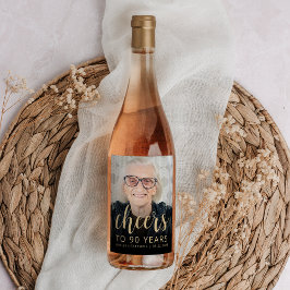 Rótulo De Garrafa De Cerveja Animadores de Fotos da Festa de aniversário 90