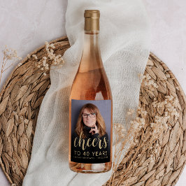 Rótulo De Garrafa De Cerveja Animadores de Fotos do aniversário de 40 anos