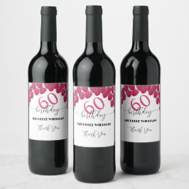 Rótulo De Garrafa De Cerveja Aniversário da Caligrafia por Aquarela Rosa