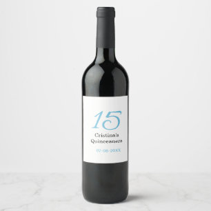 Rótulo De Garrafa De Cerveja aniversário de 15 anos da quinceanera azul preto l