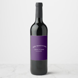 Rótulo De Garrafa De Cerveja aniversário de 30 anos de casamento nome data roxo