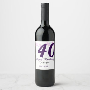 Rótulo De Garrafa De Cerveja aniversário de 40 anos adicionar nome data ano flo