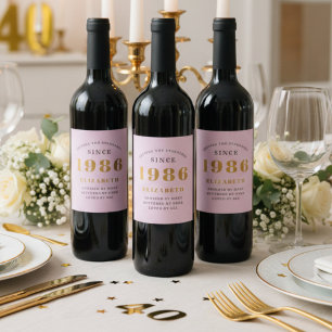 Rótulo De Garrafa De Cerveja aniversário de 40 anos Nascer 1986 Adicionar Cinza